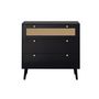 Voir la diapositive 3 : BEST MOBILIER Goto - commode - noir et cannage - 80 cm