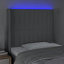Voir la diapositive 4 : VIDAXL Tete de lit a LED Gris clair 103x16x118/128 cm Tissu