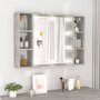 Voir la diapositive 1 : VIDAXL Armoire a miroir avec LED Gris beton 76x15x55 cm