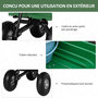 Voir la diapositive 6 : OUTSUNNY Chariot de Jardin 100L max. 250 Kg 4 roues pneumatiques poignée réglable noir vert