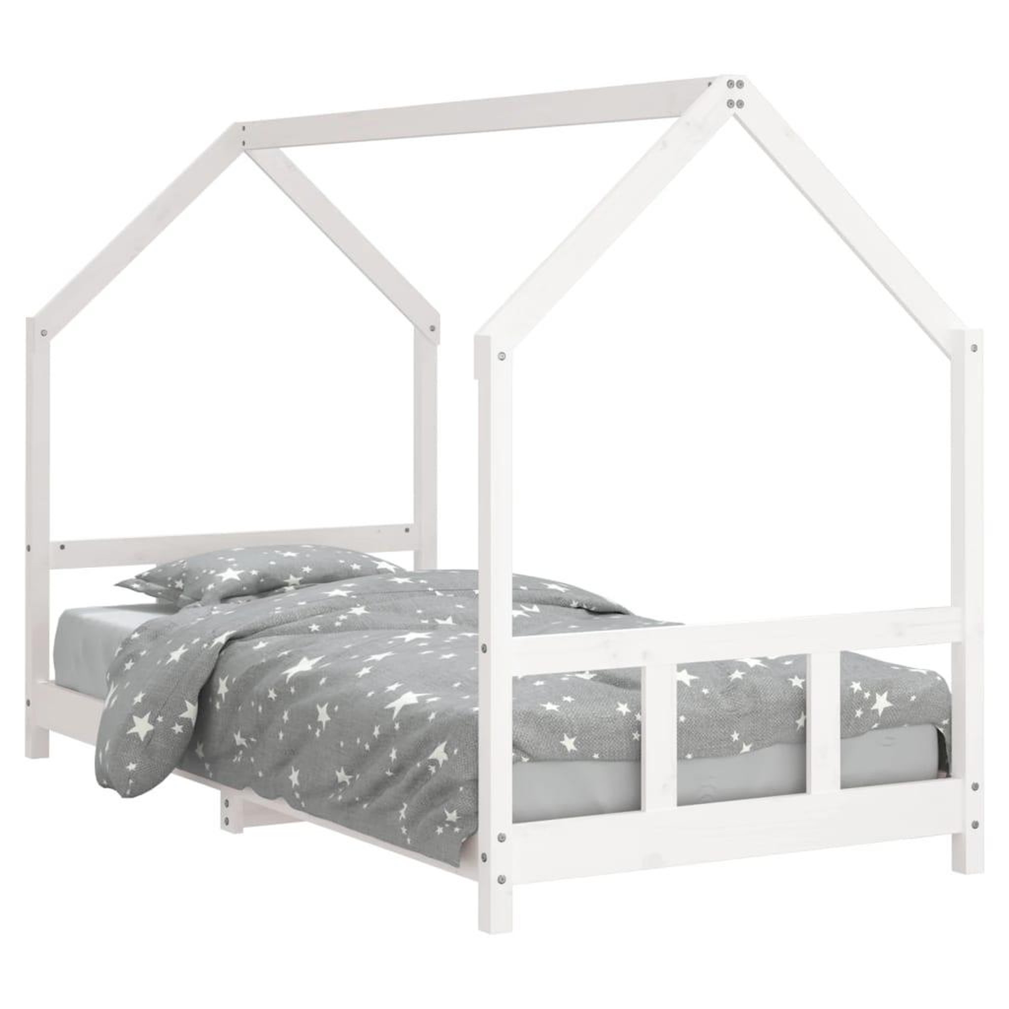 Voir la diapositive 2 : VIDAXL Cadre de lit pour enfants blanc 90x190 cm bois de pin massif
