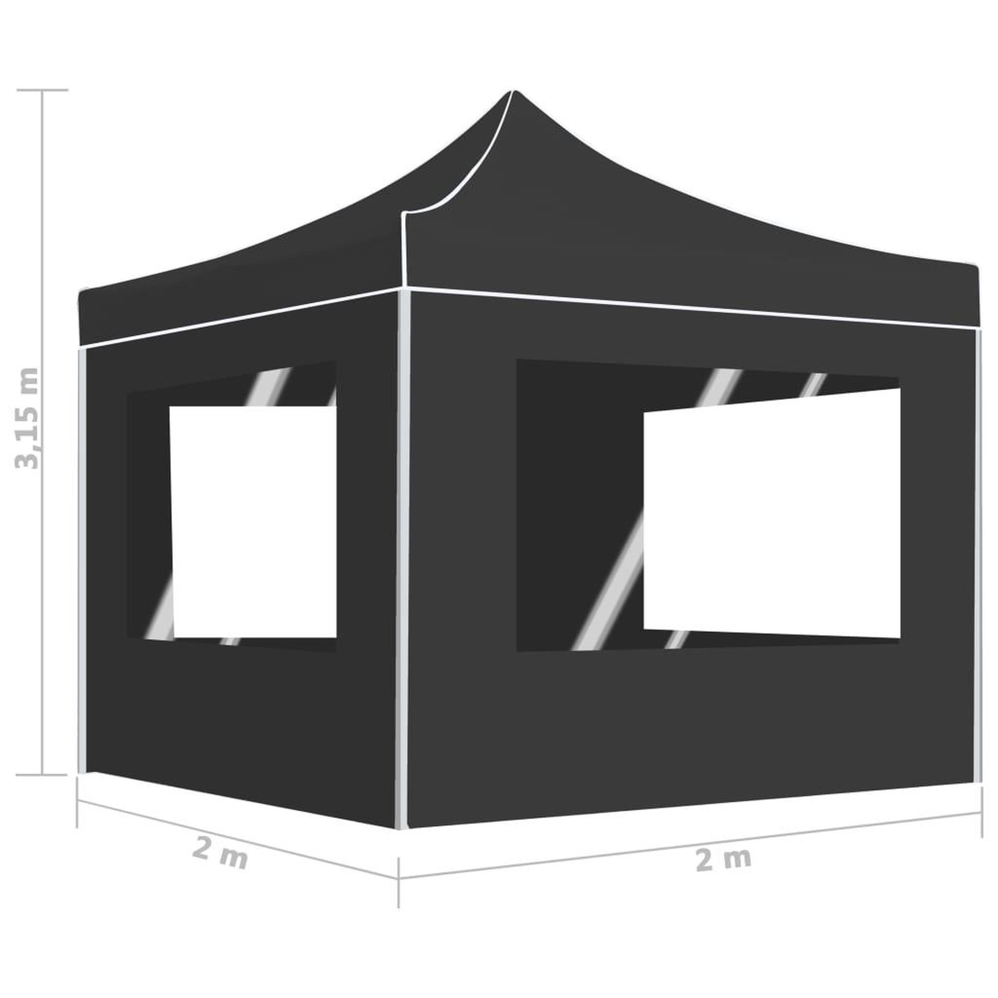 Voir la diapositive 6 : VIDAXL Tente de reception pliable et parois Aluminium 2x2 m Anthracite