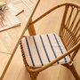 Voir la diapositive 2 : ATMOSPHERA Galette de Chaise à Rayures  Océania  39x39cm Blanc