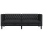 Voir la diapositive 4 : VIDAXL Canape a 3 places Chesterfield noir similicuir
