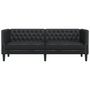 Voir la diapositive 4 : VIDAXL Canape a 3 places Chesterfield noir similicuir