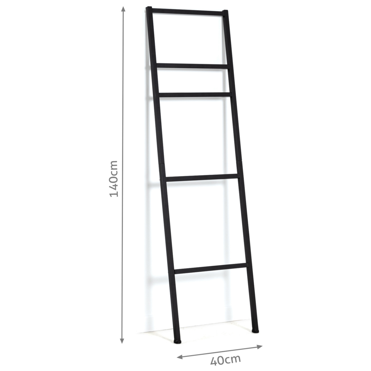 ID MARKET Porte-serviettes échelle 5 niveaux DALLAS métal noir design industriel