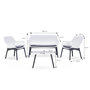 Voir la diapositive 3 : CONCEPT USINE Salon de jardin 4 places blanc avec table basse IZMIR