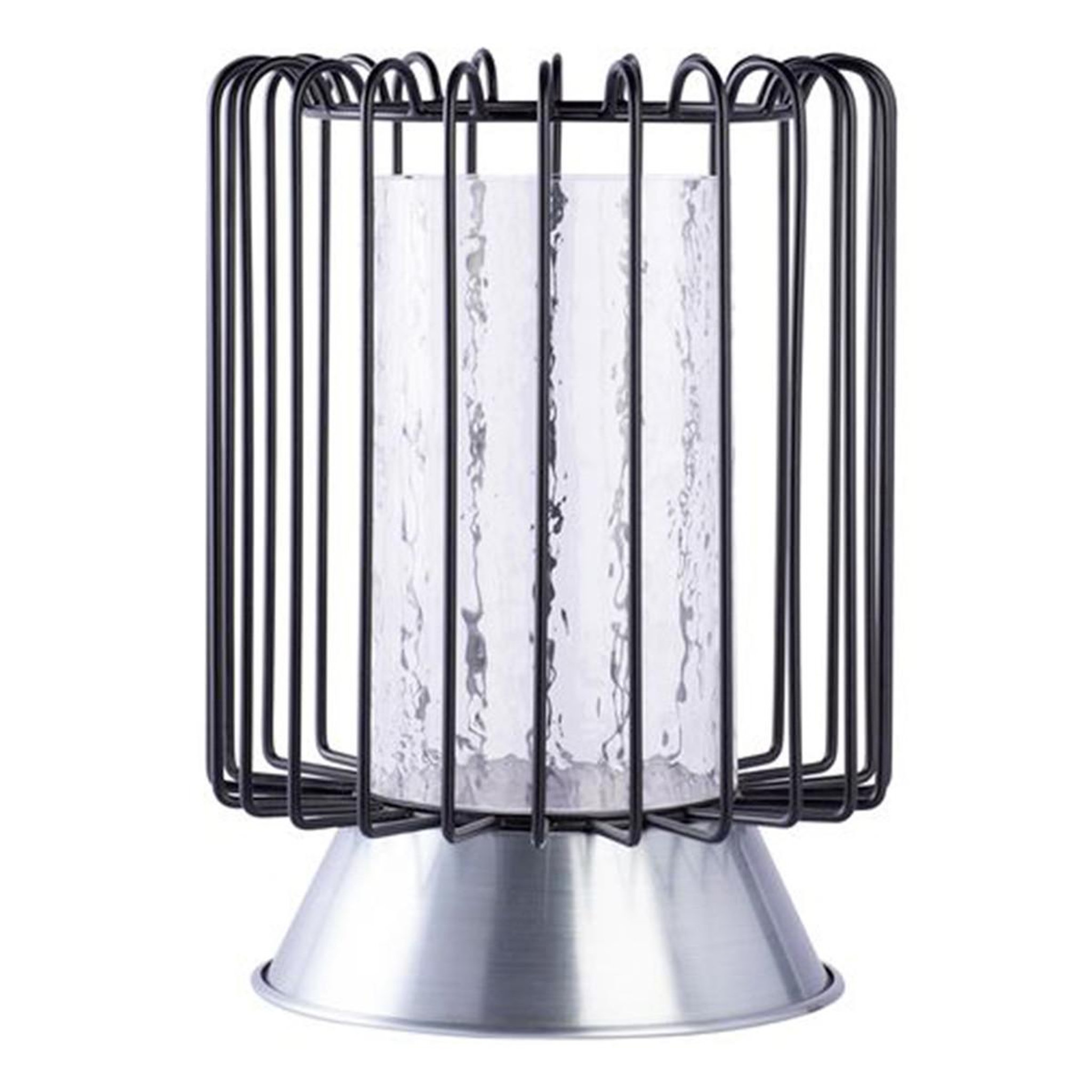 Paris Prix Bougeoir rond déco  malibu  31cm noir & argent