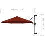 Voir la diapositive 6 : VIDAXL Parasol mural avec mat en metal 300 cm Terre cuite
