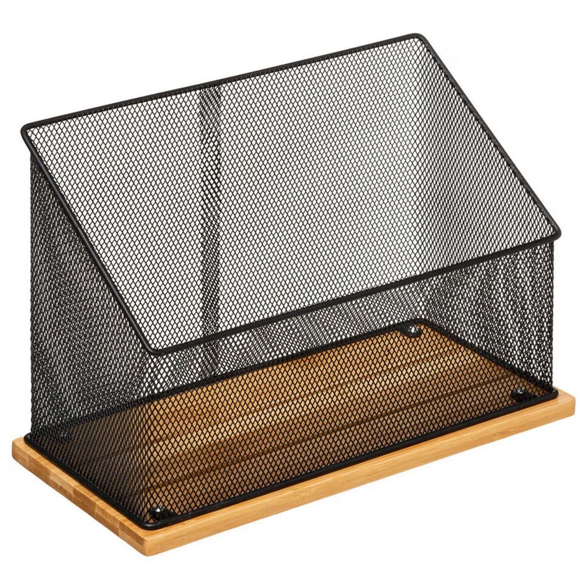 FIVE Organiseur de bureau en métal et bambou HAVI - Noir