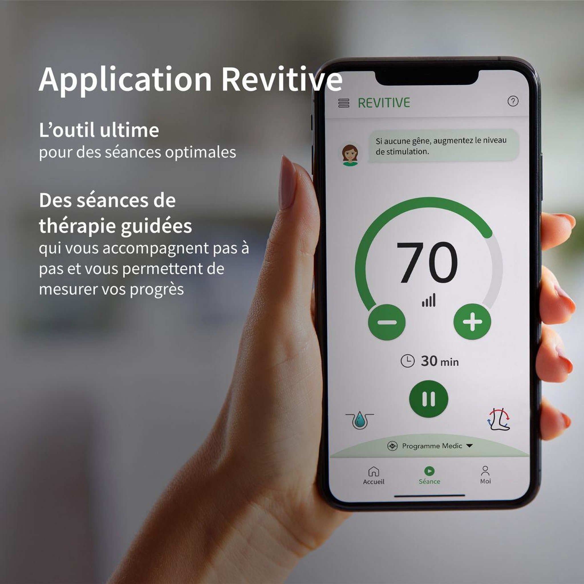 Voir la diapositive 4 : REVITIVE Stimulateur circulatoire medic coach connecte
