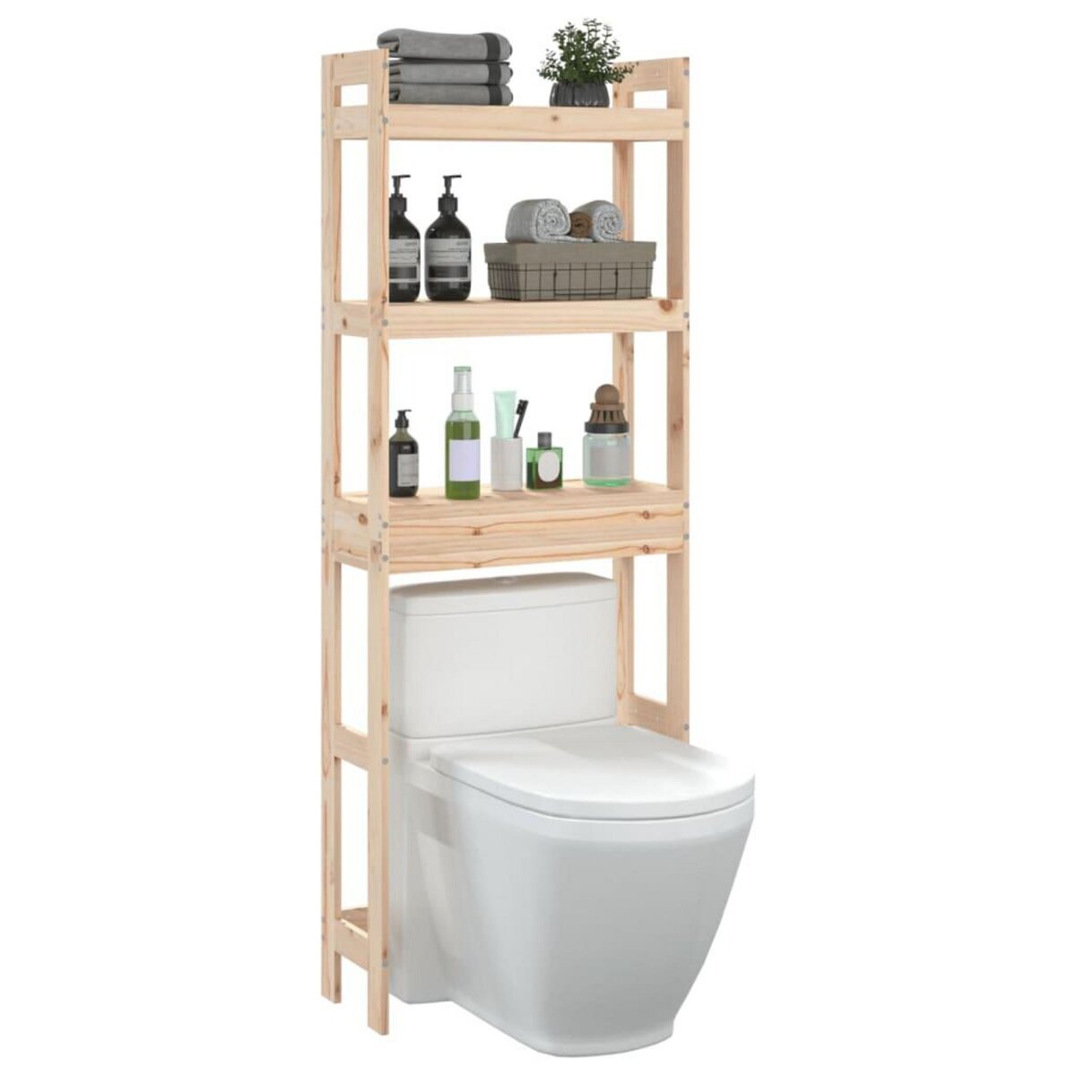 VIDAXL Etagere de toilette 63x26x171 cm Bois de pin massif