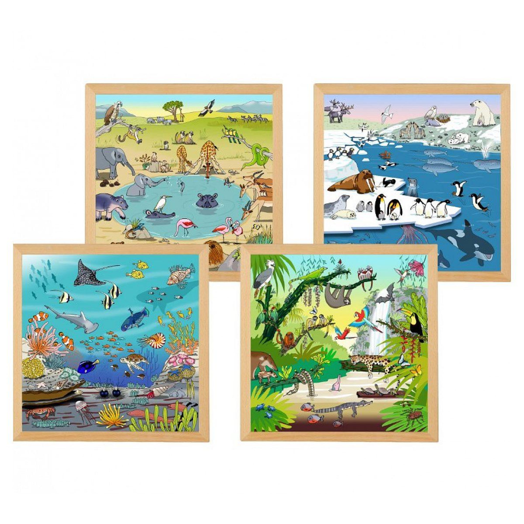 EDUCO Puzzles - les habitats naturels - set de 4  puzzles - jeu montessori