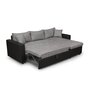  Canapé d'angle 3 places réversible et convertible MATHILDE coloris gris et noir