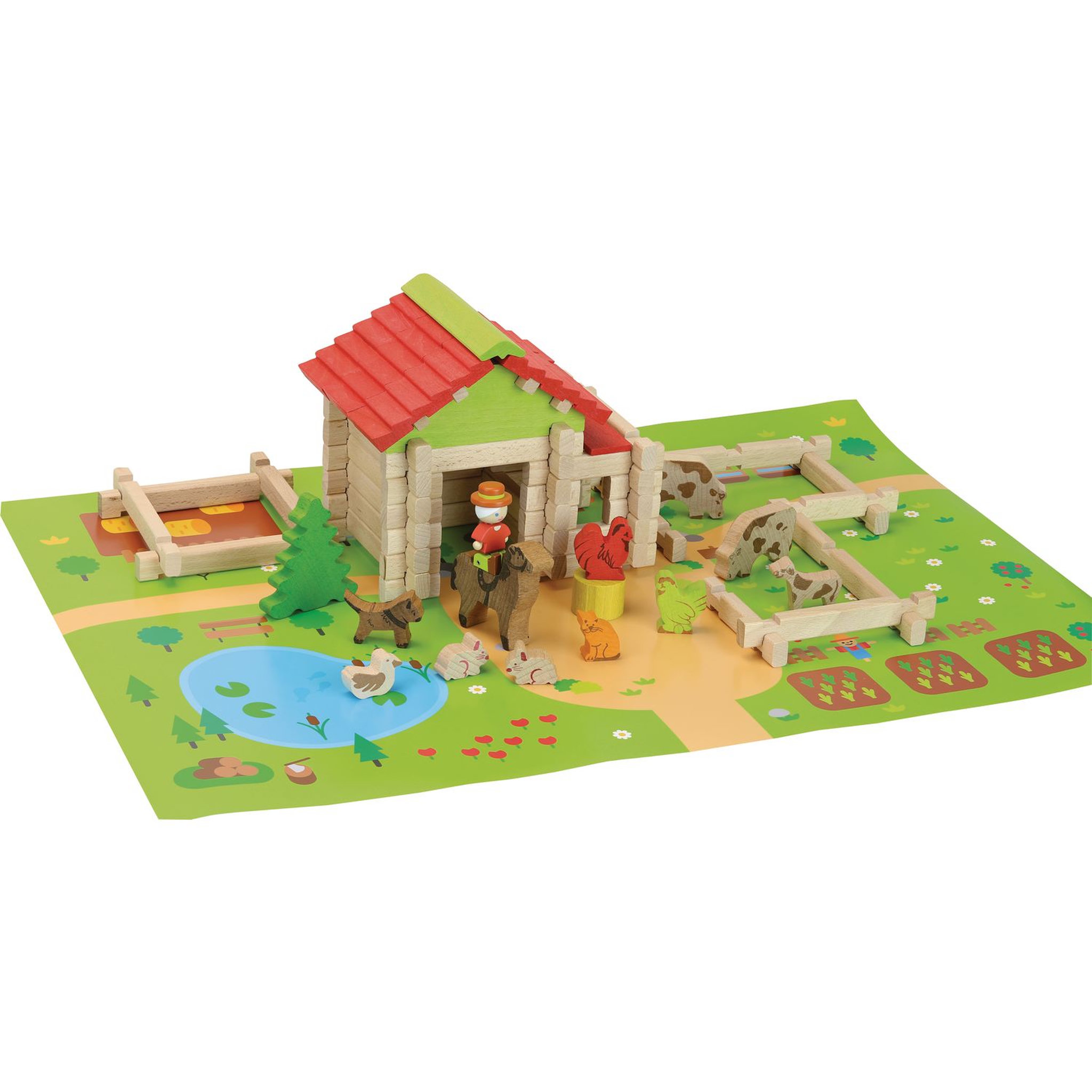 Voir la diapositive 2 : JEUJURA Jeu de construction - Ma première petite ferme - 80 pièces 