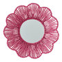 Voir la diapositive 1 : Paris Prix Miroir Mural en Raphia  Fleur  50cm Rose Foncé