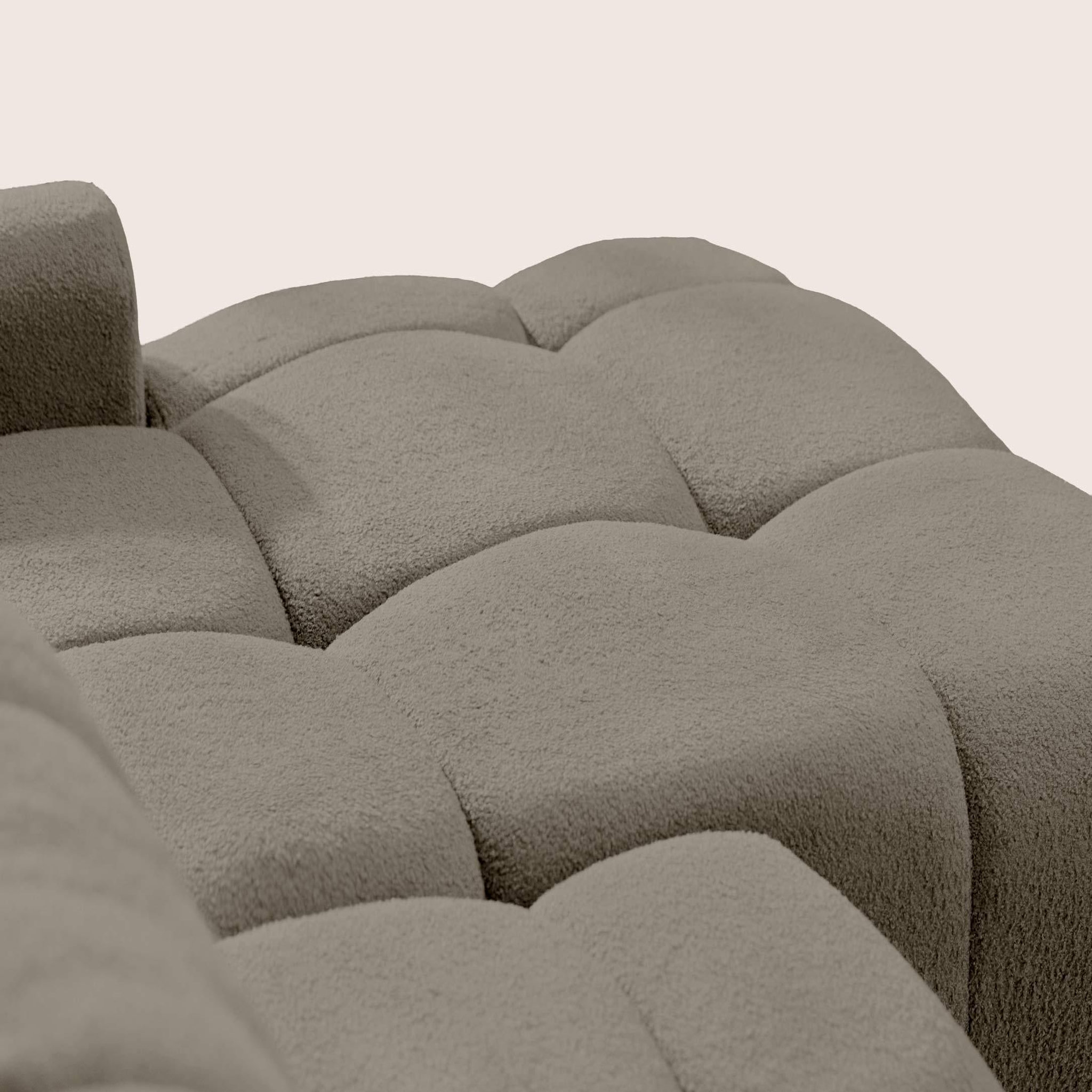 Voir la diapositive 6 : BEST MOBILIER Yulin - canapé d'angle ouvert droit 4 places convertible avec coffre en tissu bouclette