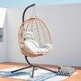 Voir la diapositive 2 : CONCEPT USINE Fauteuil suspendu en résine effet rotin naturel LIMA