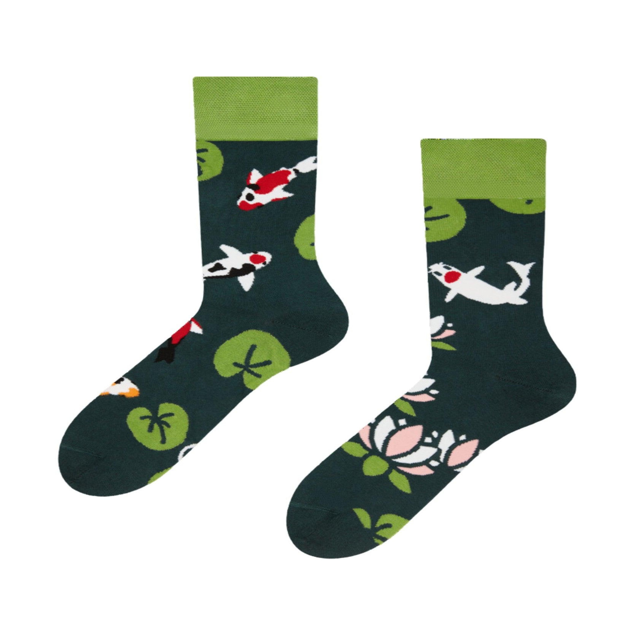 DEDOLES Chaussettes bambou poissons koï et nénuphars