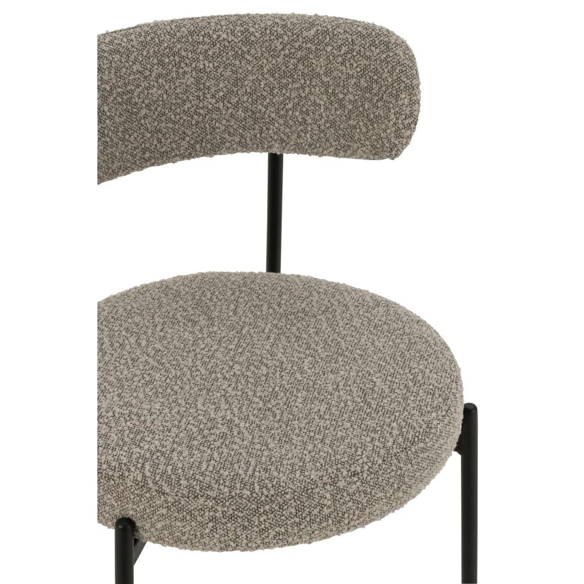 Voir la diapositive 6 : J-LINE Chaise en tissu bouclé  aldo  76cm gris