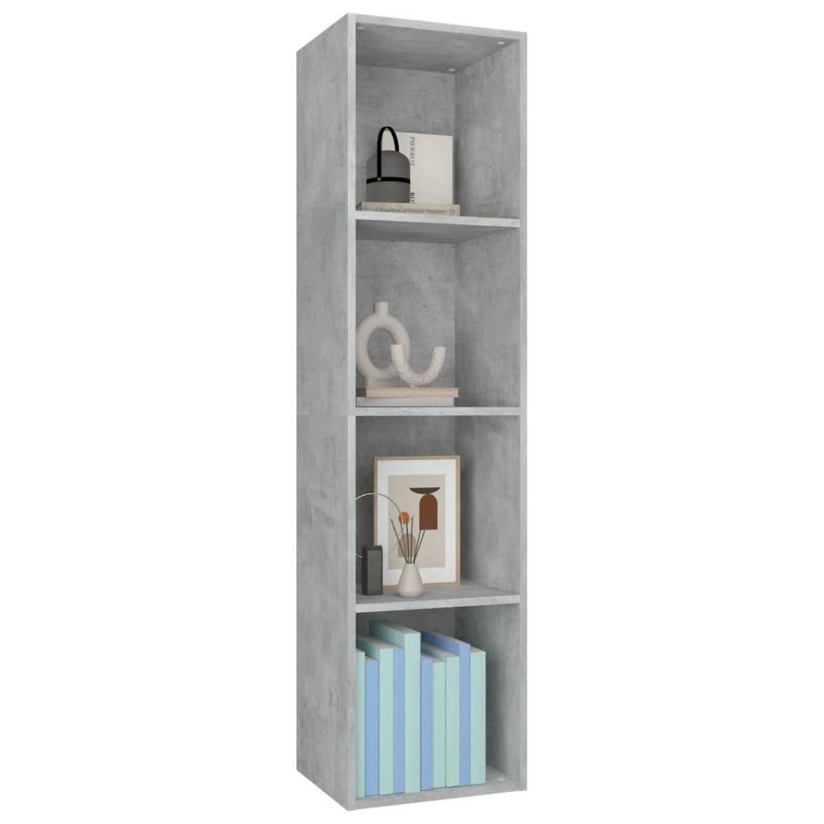 VIDAXL Bibliotheque/Meuble TV Gris beton 36x30x143cm Bois d'ingenierie