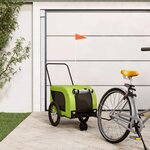VIDAXL Remorque de velo pour animaux de compagnie vert et noir