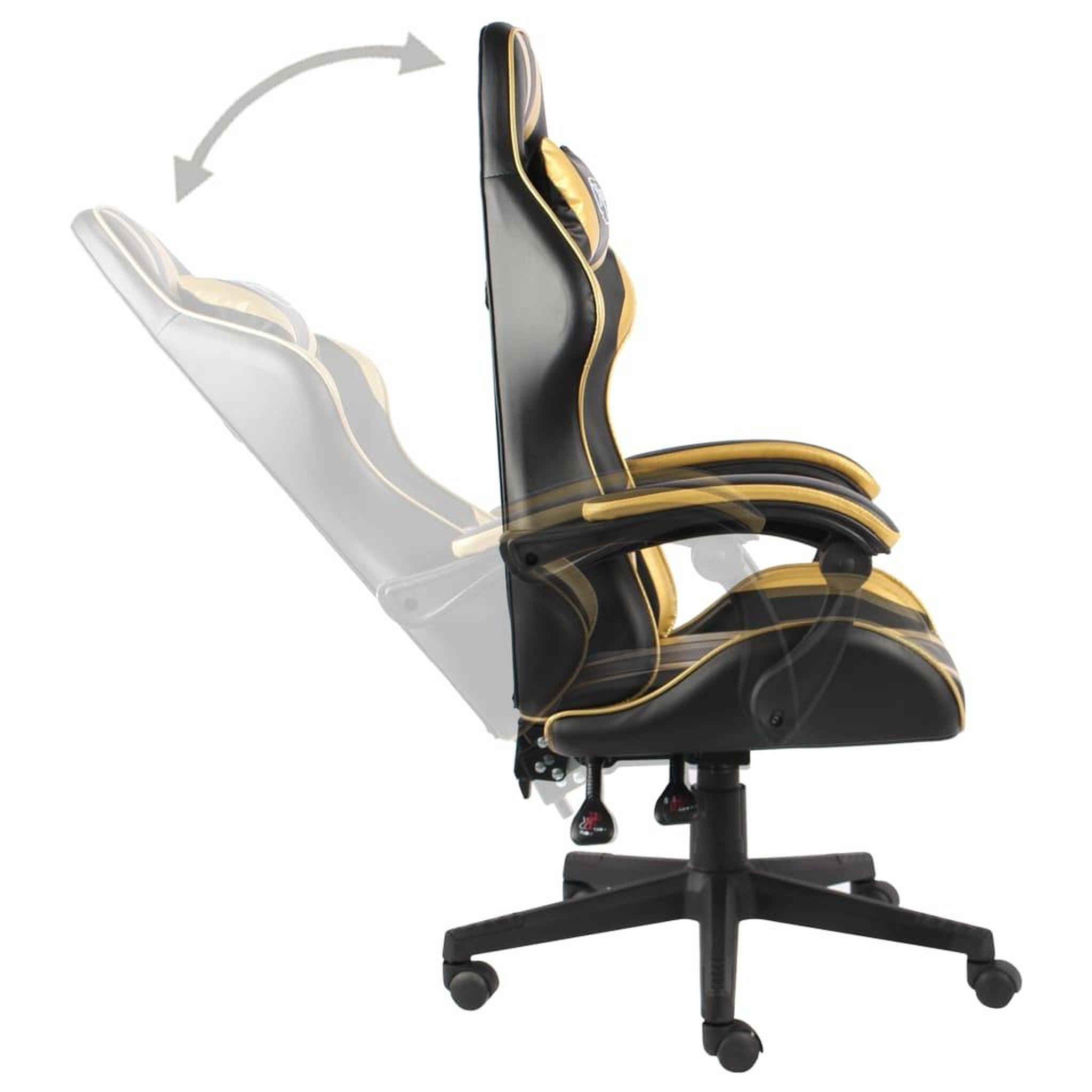 Voir la diapositive 4 : VIDAXL Fauteuil de jeux video Noir et dore Similicuir