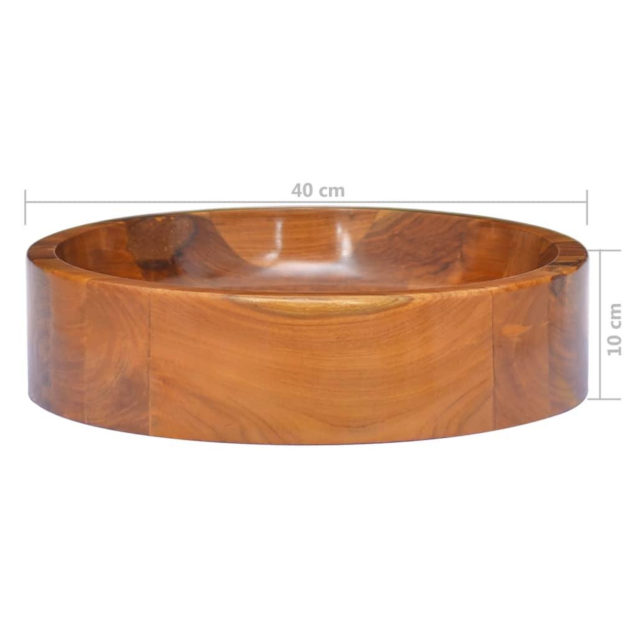 Voir la diapositive 6 : VIDAXL Lavabo bois de teck massif φ40x10 cm