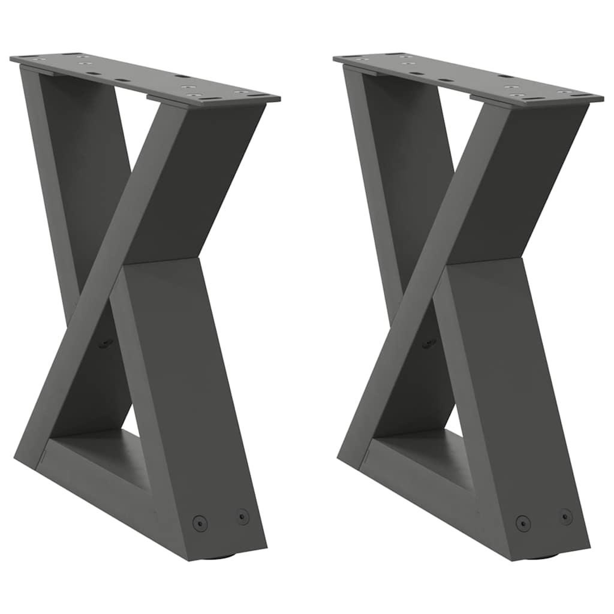 Voir la diapositive 2 : VIDAXL Pieds de table basse 2 pcs anthracite 30x(30-31,3) cm acier