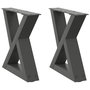 Voir la diapositive 2 : VIDAXL Pieds de table basse 2 pcs anthracite 30x(30-31,3) cm acier