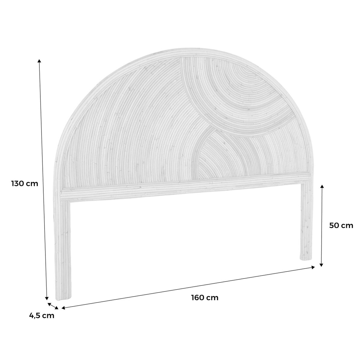 SWEEEK Tête de lit en rotin naturel, bois clair, bohème