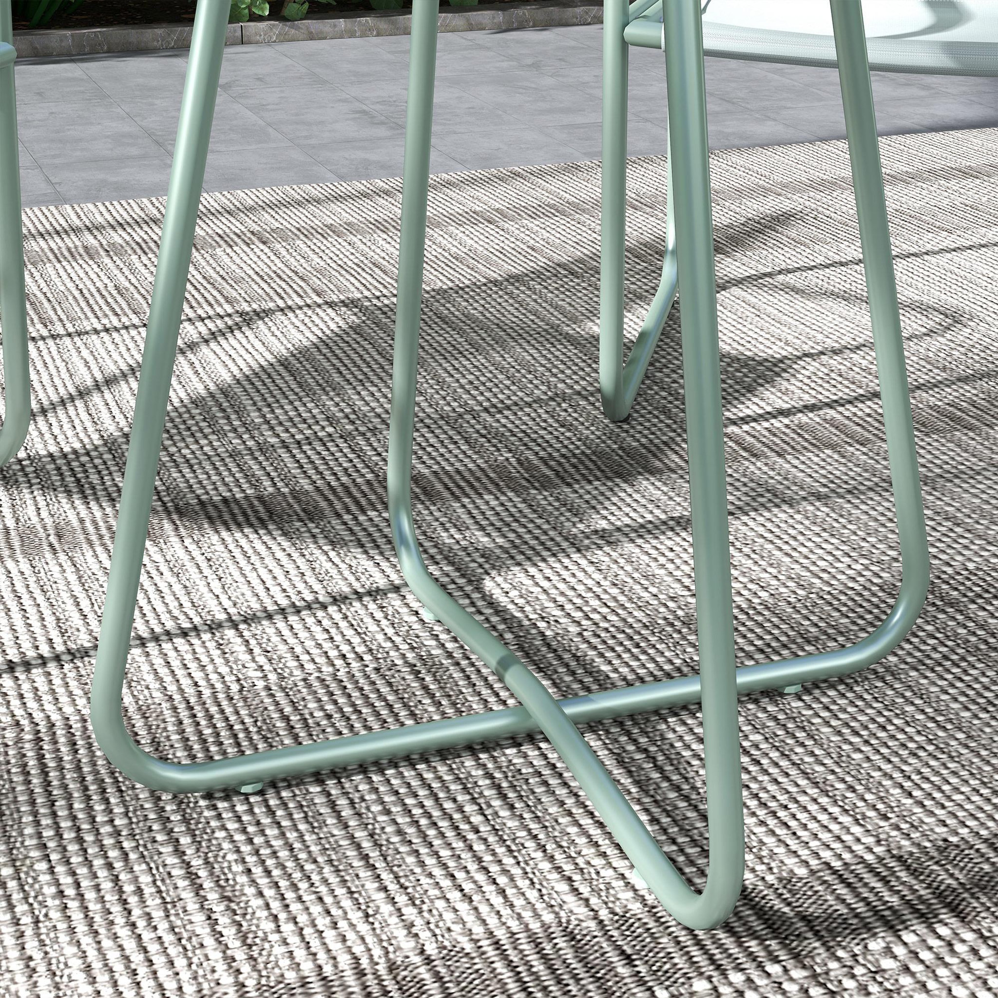 Voir la diapositive 5 : OUTSUNNY Ensemble salon de jardin 3 pcs 2 fauteuils et table ronde vert