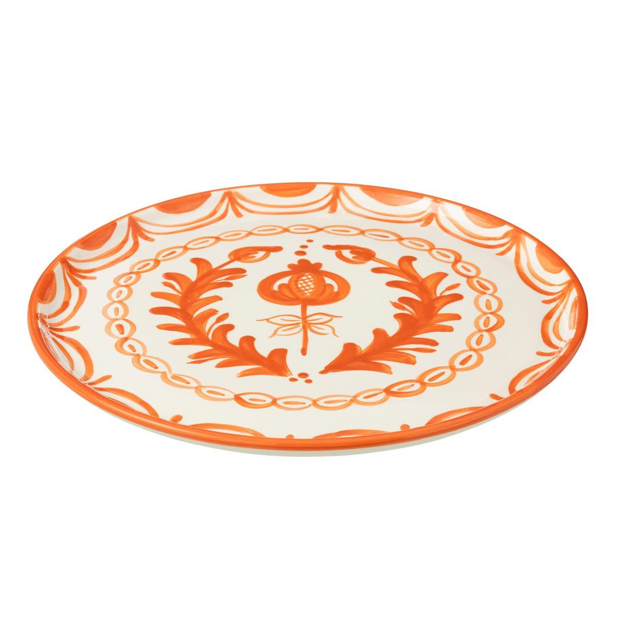Voir la diapositive 2 : J-LINE Assiette de présentation en céramique  granada  34cm orange