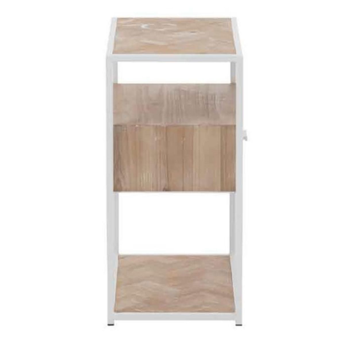 Paris Prix Table d'Appoint 1 Tiroir  Miraza  61cm Naturel & Blanc