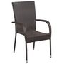 Voir la diapositive 3 : VIDAXL Ensemble a manger de jardin 5pcs Resine tressee Marron