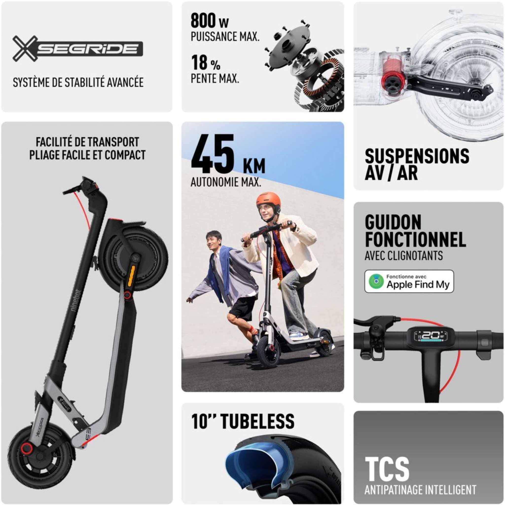 Voir la diapositive 2 : Segway Trottinette électrique e3 e