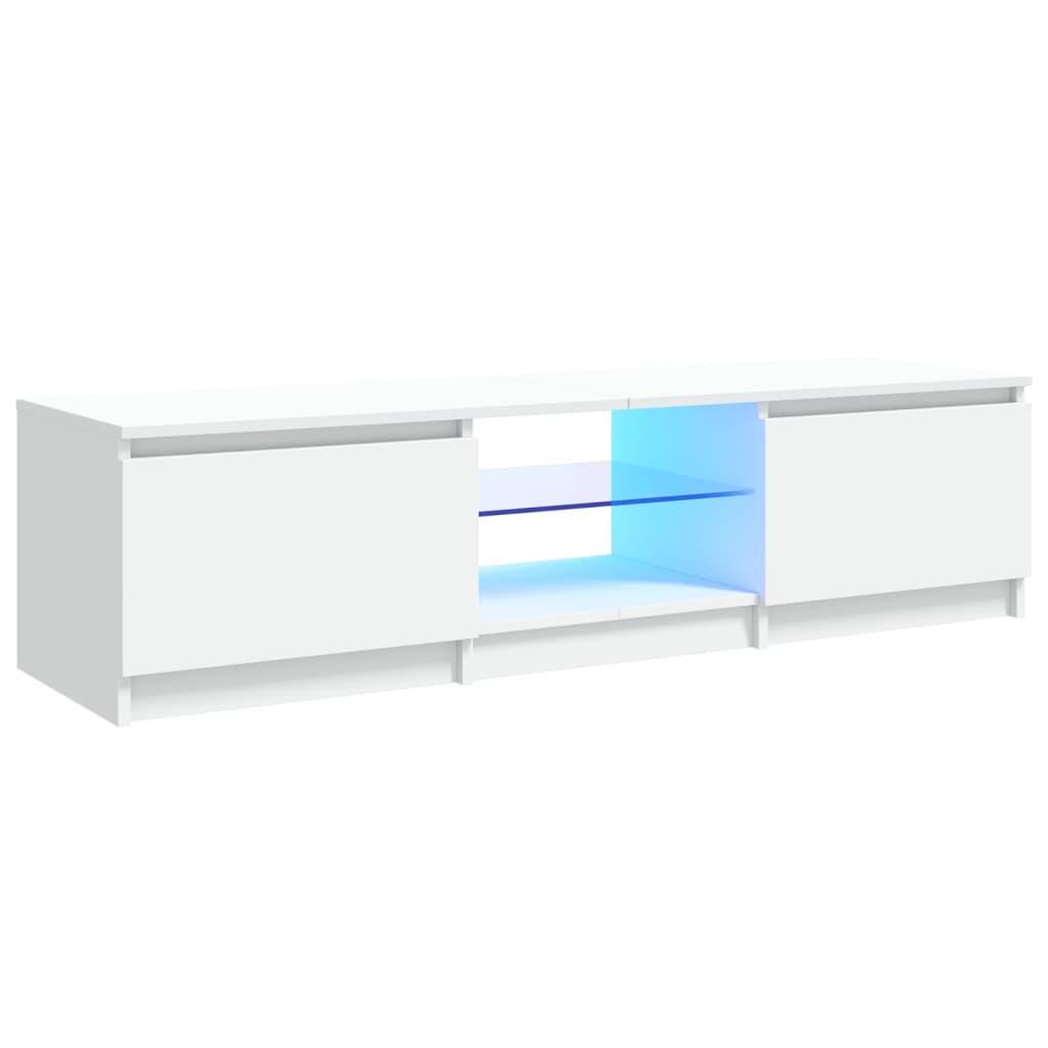 Voir la diapositive 2 : VIDAXL Meuble TV avec lumieres LED blanc 140x40x35,5 cm