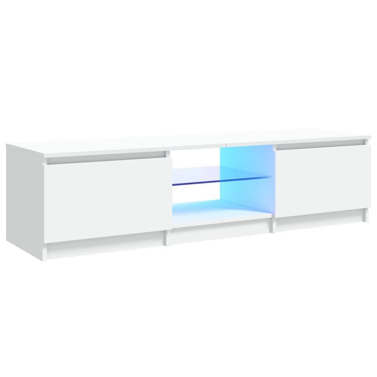 VIDAXL Meuble TV avec lumieres LED blanc 140x40x35,5 cm