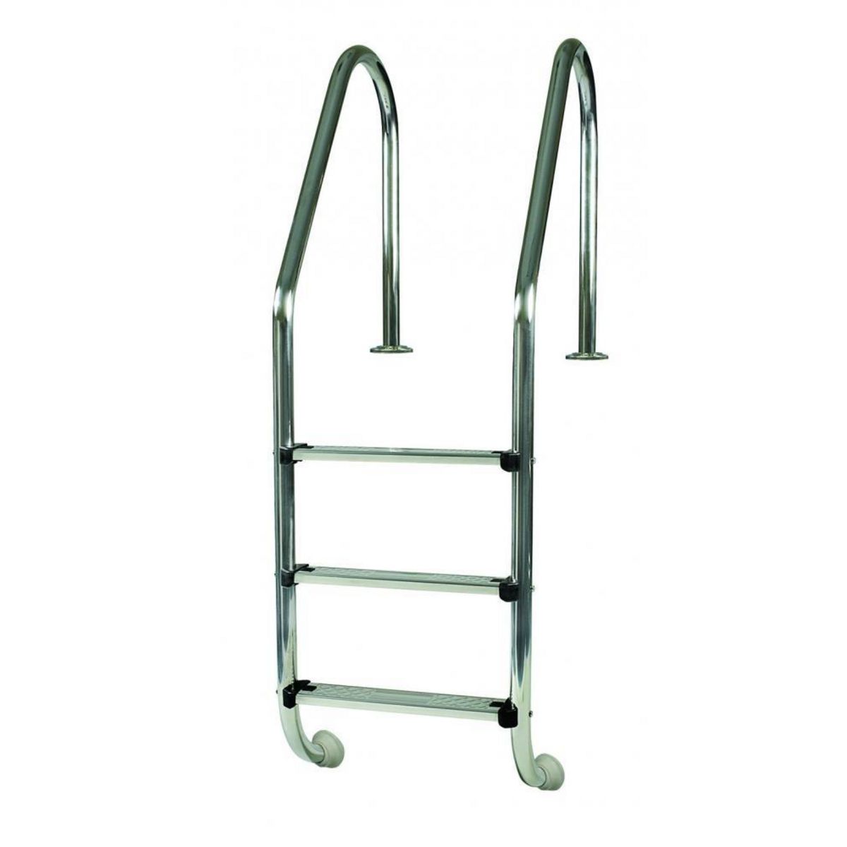 GRE Echelle standard inox pour piscine enterrée, 3 marches 1,20m