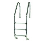 GRE Echelle standard inox pour piscine enterrée, 3 marches 1,20m