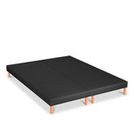 BELLECOUR BELLECOUR LITERIE | Jeu de 2 sommiers tapissiers CAPUCINE | Epaisseur 13 cm | Gris anthracite (pieds inclus). Coloris disponibles : Gris