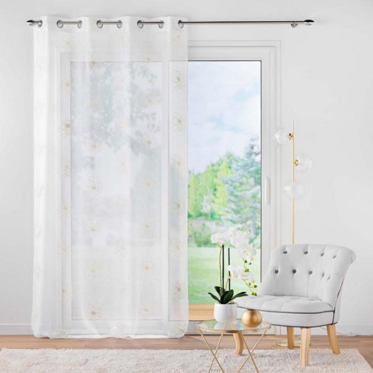 Paris Prix Rideau Voilage à Œillets  Sublimini  140x240cm Or