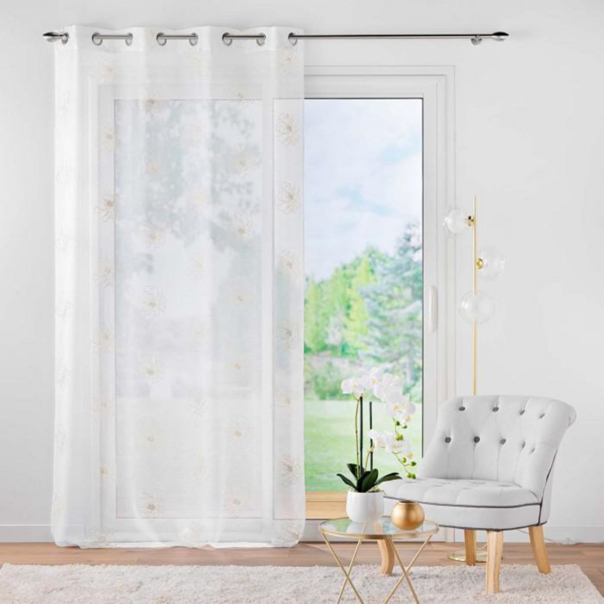 Paris Prix Rideau Voilage à Œillets  Sublimini  140x240cm Or