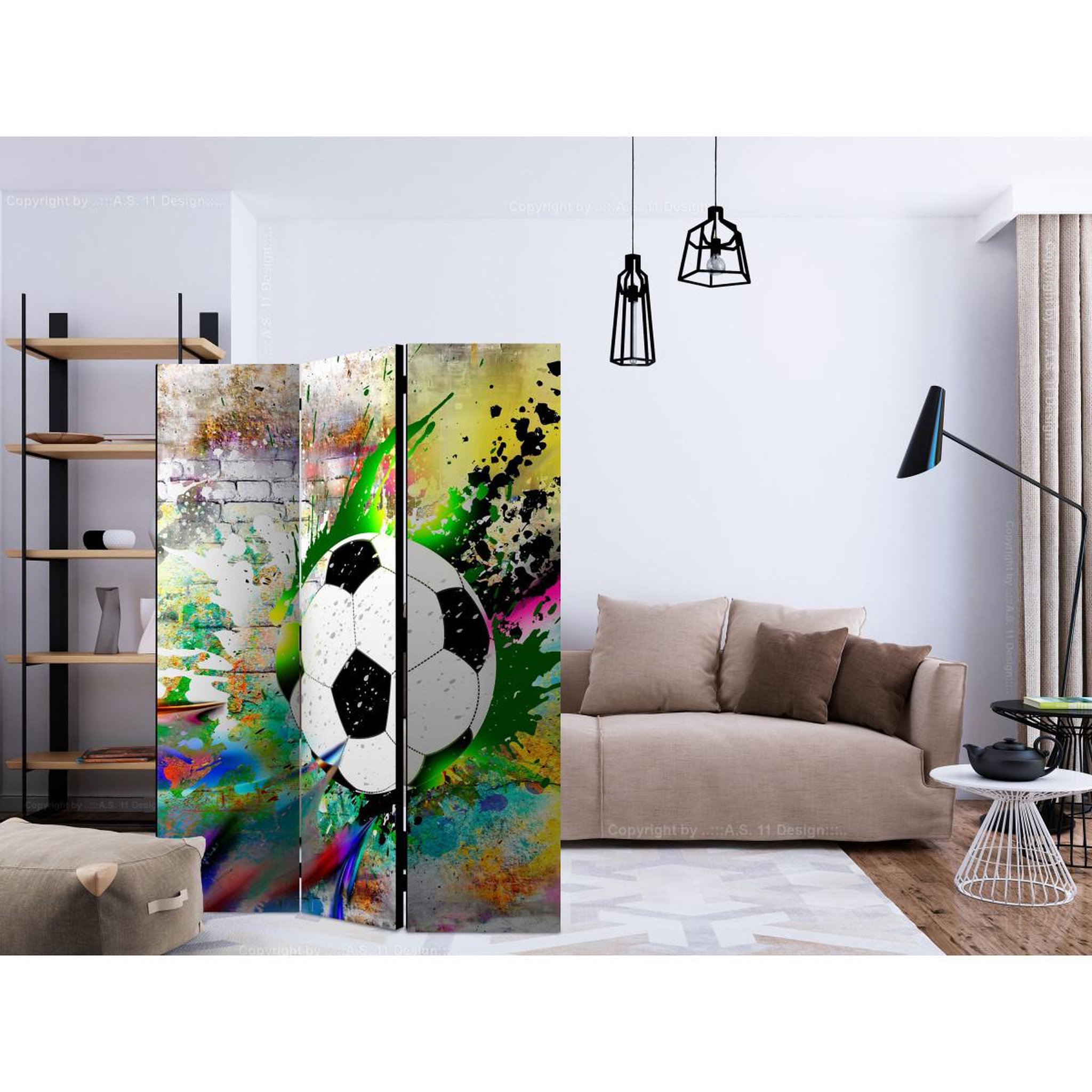 Voir la diapositive 2 : Paris Prix Paravent 3 volets  urban gameplay  135x172cm
