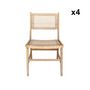 Voir la diapositive 2 : SWEEEK Lot de 4 chaises de jardin Ocara. cannage et bois. L 61 x 51 x 85cm