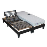 IDLITERIE Lot de Sommiers lattes plus plots gris anthracite. Coloris disponibles : Gris