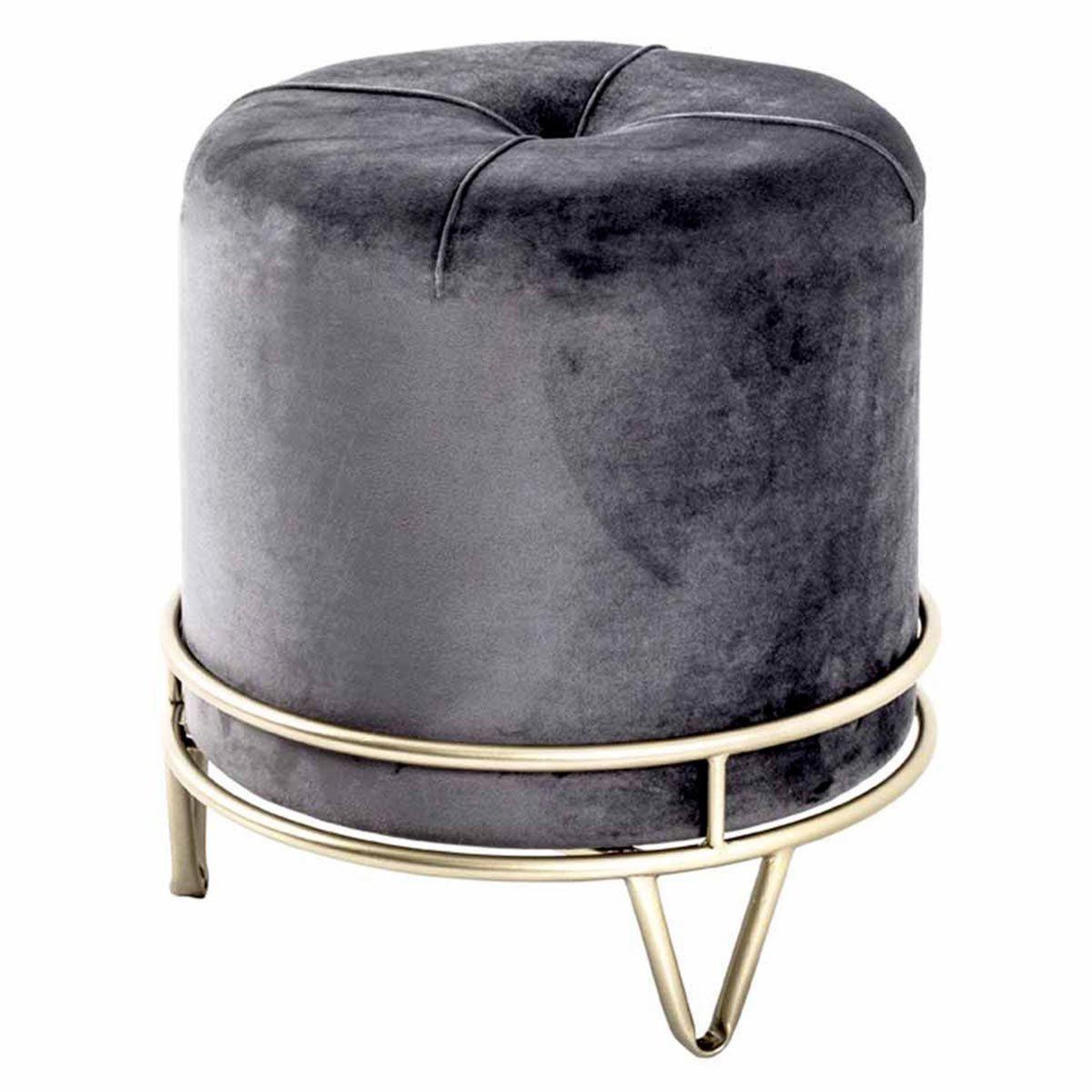 Paris Prix Pouf rond design  love is all  40cm gris