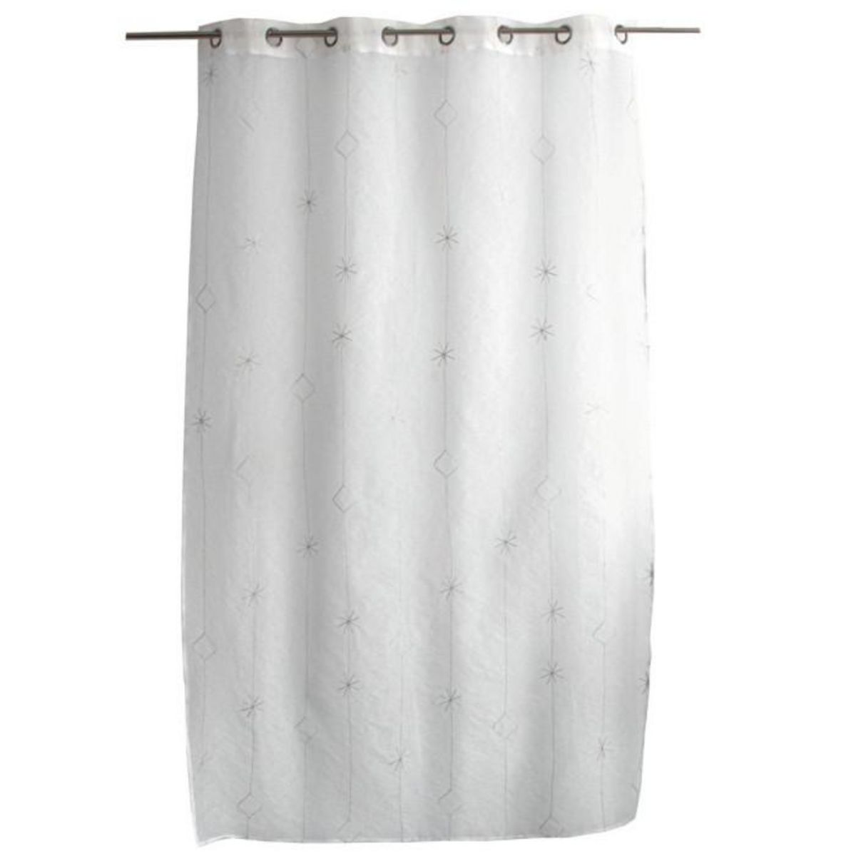 Paris Prix Rideau Voilage Brodé  Noël  140x240cm Blanc & Argent