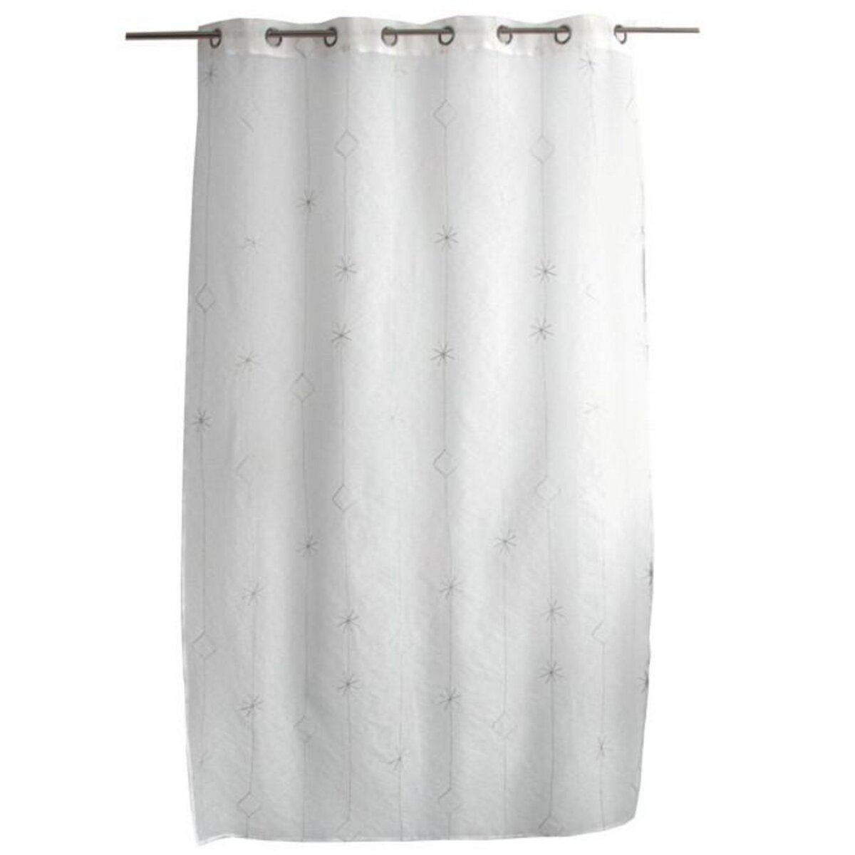 Paris Prix Rideau Voilage Brodé  Noël  140x240cm Blanc & Argent