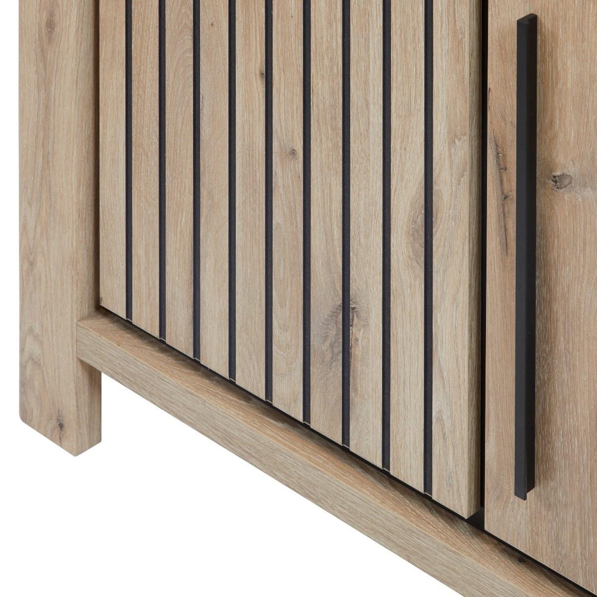 Voir la diapositive 6 : JLC KREATION Buffet bas industriel avec led 220 cm santorini
